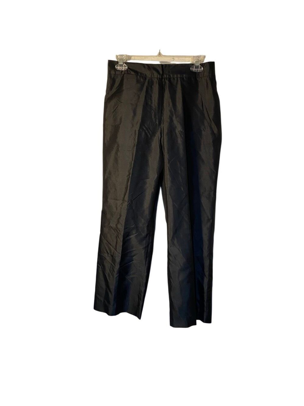 NWT Ice women’s black 100% silk straight leg pant 8
